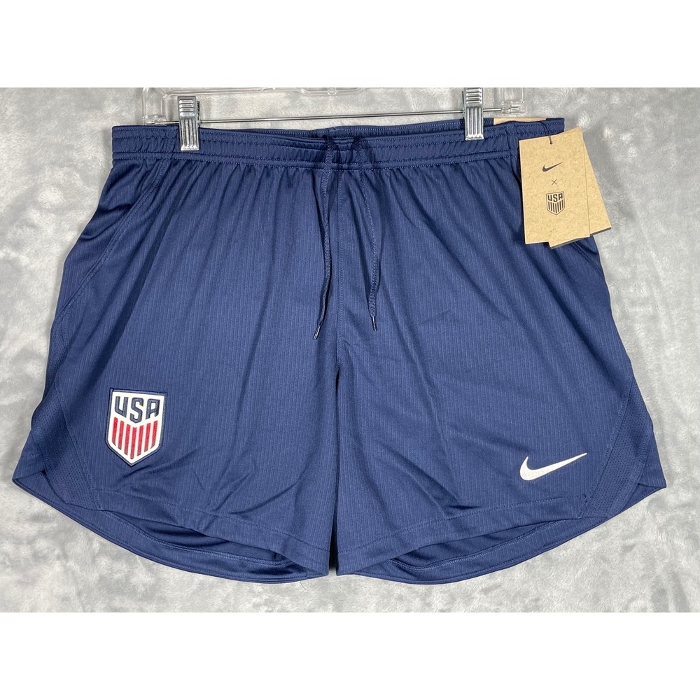Nike Womens USA Soccer USWNT Dri-FIT Training Shorts Navy Blue IB4598-410 L NEW
